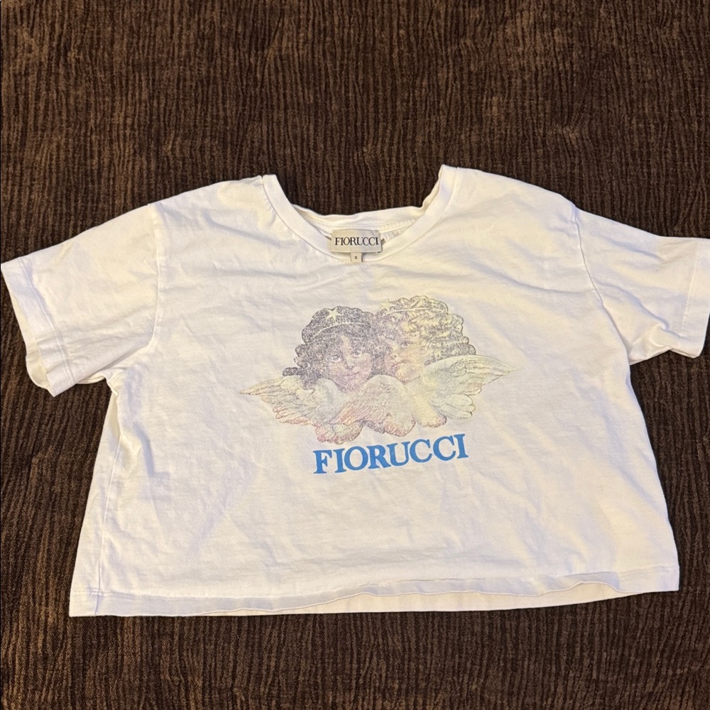Fiorucci Angel Print Vintage Crop Tee
